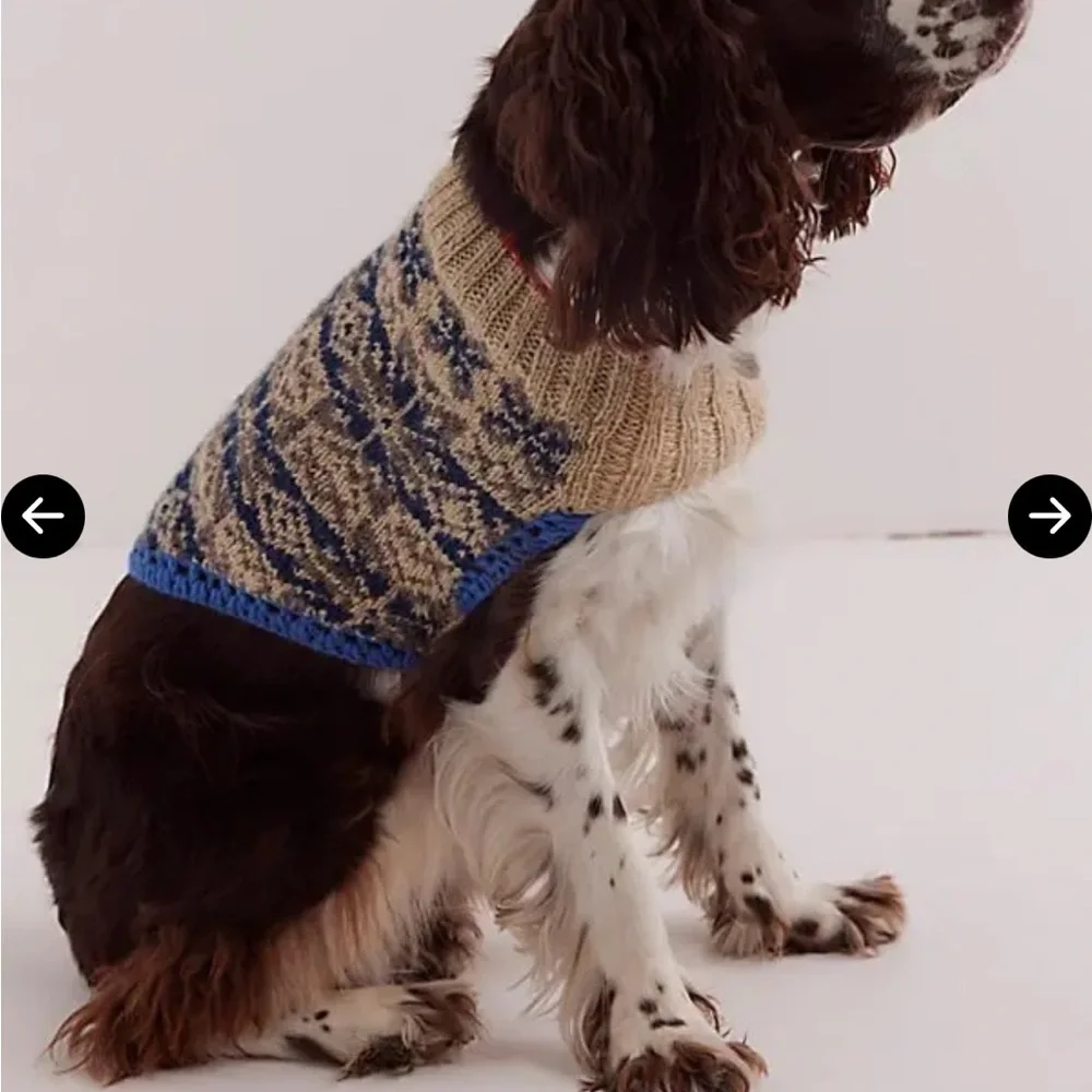 French Knot Free People New Medium Knit Patterned Dog Sweater
